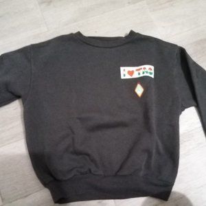 The animals observatory kids gray patch sweater size 8